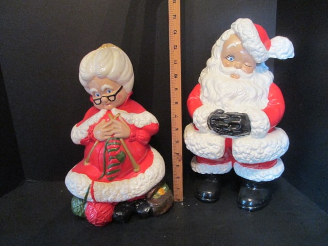 Vintage Hand Crafted Christmas Crocheted Snowman Family, Felt Snowman Couple, - 11