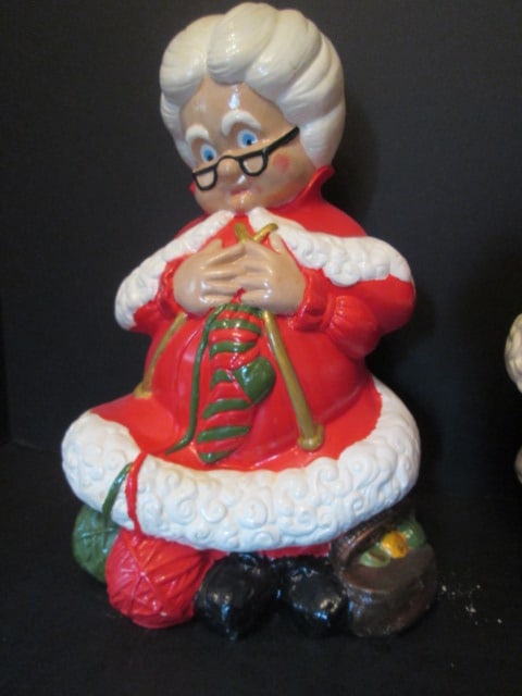 Vintage Hand Crafted Christmas Crocheted Snowman Family, Felt Snowman Couple, - 12
