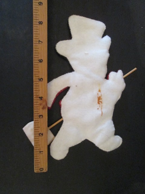 Vintage Hand Crafted Christmas Crocheted Snowman Family, Felt Snowman Couple, - 6