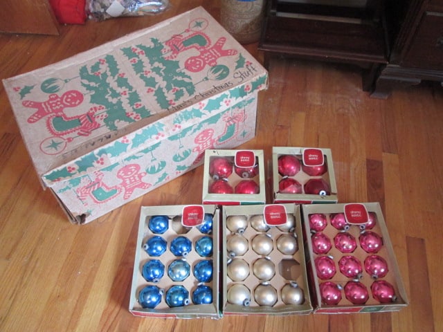 Five Boxes of "Shine Brite" Glass Ornaments in Original Boxes (1 of 8)