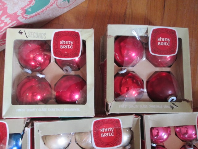 Five Boxes of "Shine Brite" Glass Ornaments in Original Boxes - 2