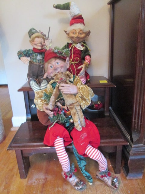 Three Posable Holiday Elves: .