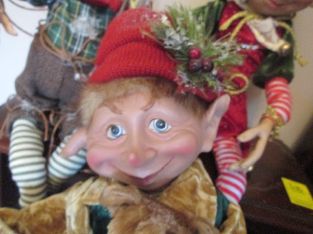 Three Posable Holiday Elves - 3
