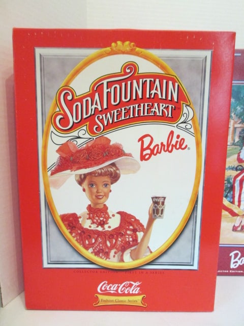 1990's Mattel Coca-Cola Fashion Classic Series Barbie Dolls in Original Boxes - 2