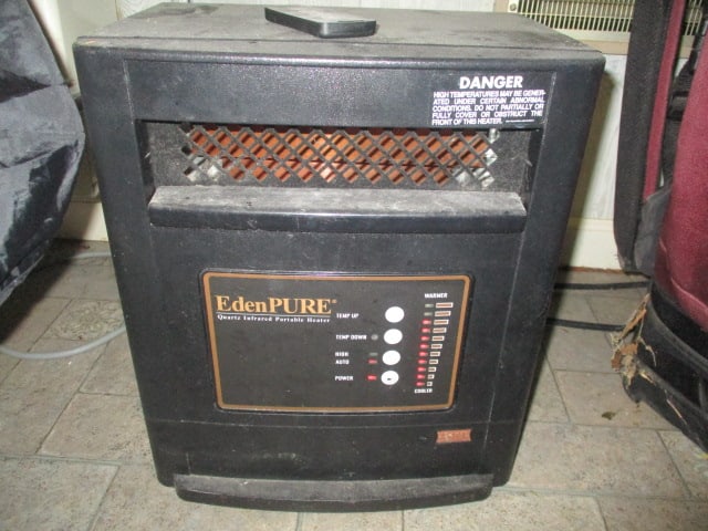 Eden PURE Quartz Infrared Portable Heater with Remote: Model USA 750 A5165, works, remote needs battery, Local Pickup Only