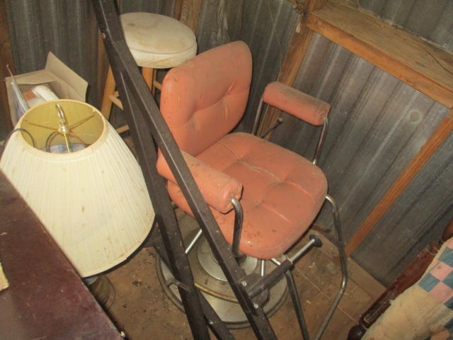 Contents of Backyard Storage Building-Mahogany Full Size 4 Poster Bed, Small Appliances, - 2
