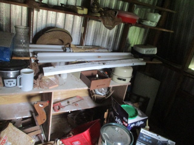 Contents of Backyard Storage Building-Mahogany Full Size 4 Poster Bed, Small Appliances, - 4