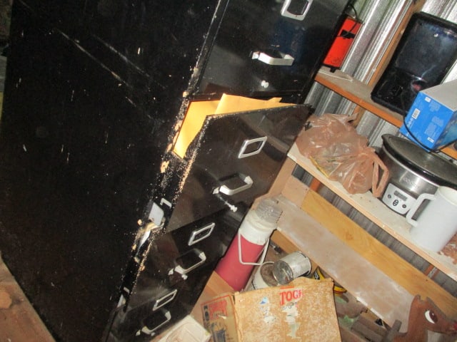Contents of Backyard Storage Building-Mahogany Full Size 4 Poster Bed, Small Appliances, - 5