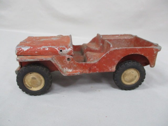 Vintage Cast Aluminum Toy Jeep 10.5" - 2