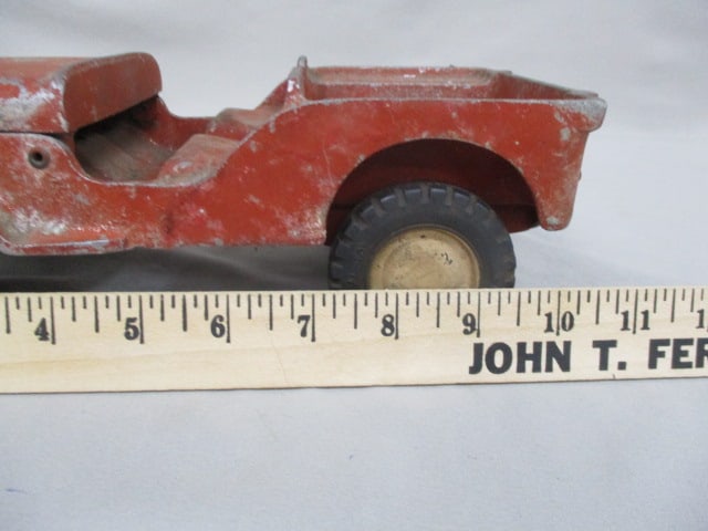 Vintage Cast Aluminum Toy Jeep 10.5" - 8