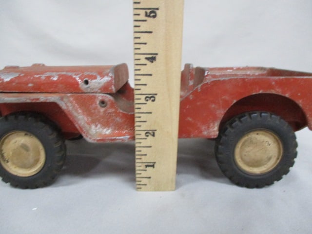 Vintage Cast Aluminum Toy Jeep 10.5" - 9