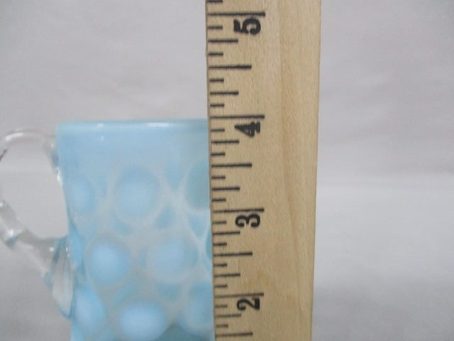 Fenton Blue Opalescent Coin Dot Pitcher/Creamer 4" - 4