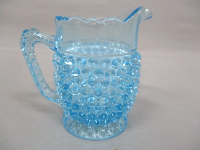 Fenton Blue Hobnail Pitcher 4.5": .