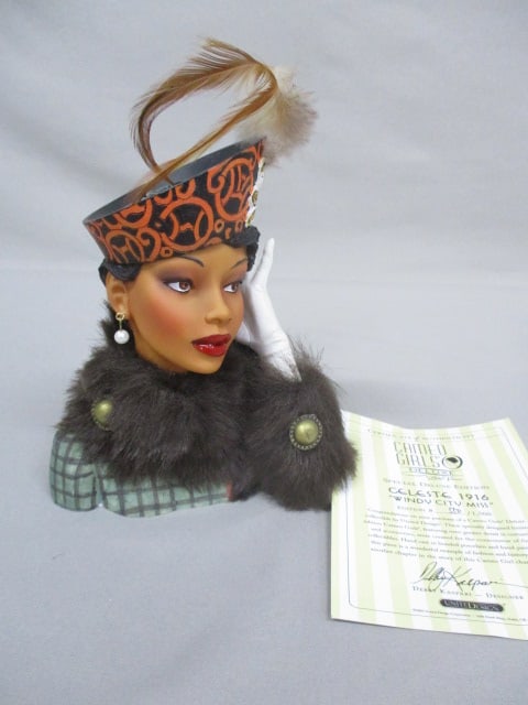 6.5" Cameo Girls 2003 Special Deluxe Edition Lady Vase: Celeste 1916 "Windy City Miss" 550/1500