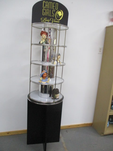 Cameo Girls Lady Vases Rotating Multi-Level Shelves Display Case: 18"w x 80"h - Lady Vases Not Included