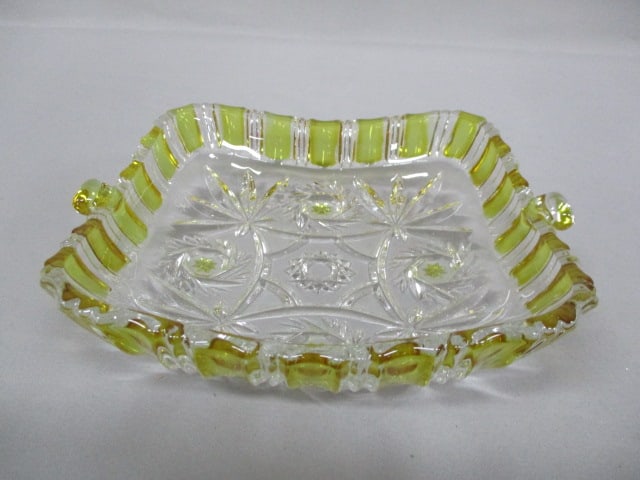 Vintage Walther-Glass Square Chrystal Serving Bowl 7": .