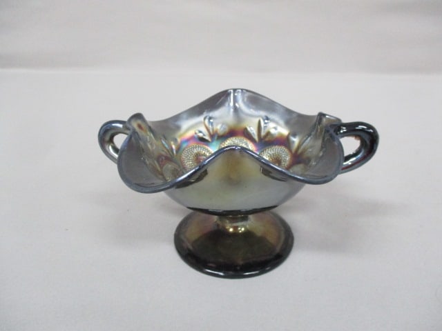 Vintage Dugan Carnival Glass Double Handle Compote Bonbon Dish (1 of 5)