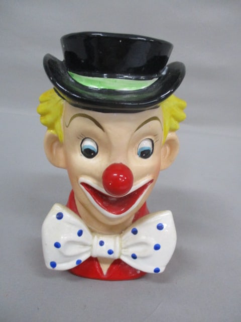 6" Napcoware #C3321 Clown Head Vase: .