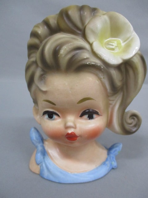 5.5" Inarco #E-3157 Young Girl Head Vase (1 of 10)