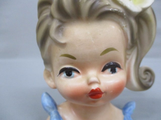 5.5" Inarco #E-3157 Young Girl Head Vase - 3