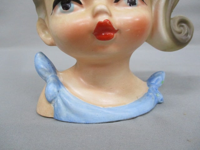 5.5" Inarco #E-3157 Young Girl Head Vase - 4