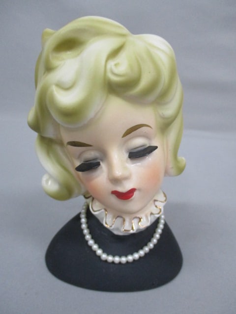 5.5" Inarco 1964 #E2006 Lady Head Vase: .