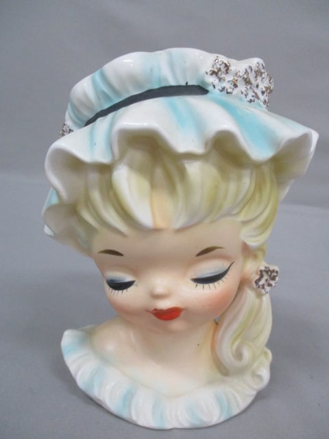 6" Young Girl Head Vase: .