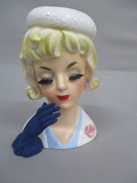 5.5" Ucagco Lady Head Vase: .