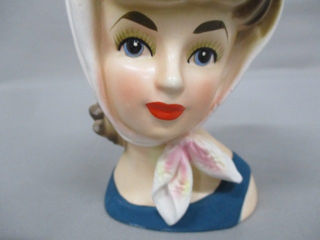 6" Relpo #K-1615 Lady Head Vase - 2