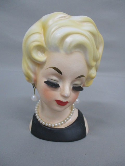 6" Inarco #E-2254 Lady Head Vase: .