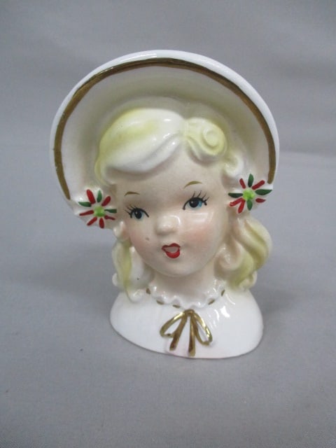 3.5" Inarco #E1247 Lady Head Vase: .