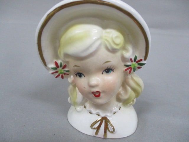 3.5" Inarco #E1247 Lady Head Vase - 2