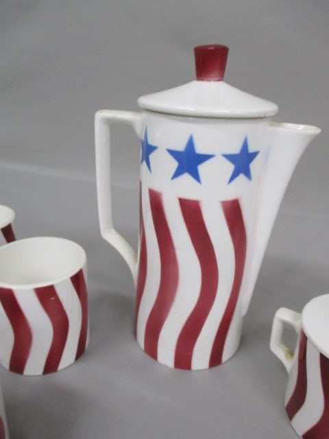 Vintage Stars & Strips Tea Set - 9" Teapot - 2