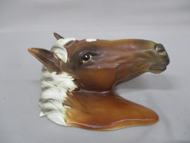 Vintage Norcrest #P636 Porcelain Horse Head Plaque 7" - 2