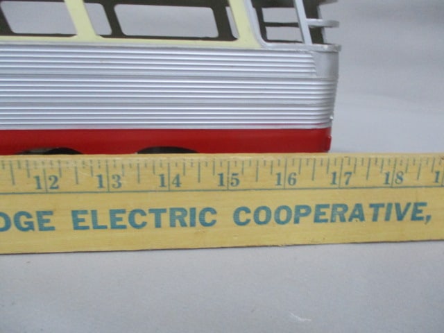 Vintage Trailways "Thru-Liner" Plastic Bus w/ Steel Bottom 17" - 8