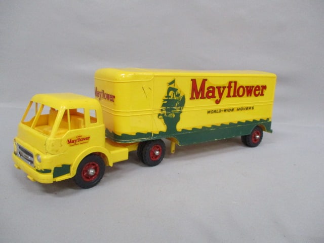 1960's Mayflower World Wide Movers Semi Truck 17": Damage To Driver Side Door & No Rear Doors - See All Pictures