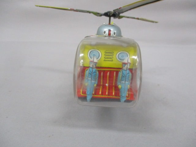 Vintage Tin Litho TWA Airport Service Friction Helicopter 13" - 4