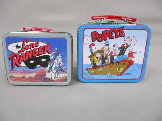 2 Mini Metal Lunch Boxes 4.5" and 5": .