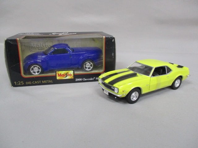 1968 Chevrolet Camaro Z28 Diecast Car By Welly 1:25 Scale: and 2000 Chevrolet SSR Concept Diecast Car By Maisto 1:25 Scale