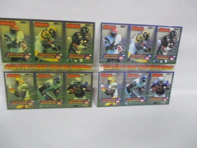 2 1994 Collectors Edge NFL Football Uncut Promo Sheets: .