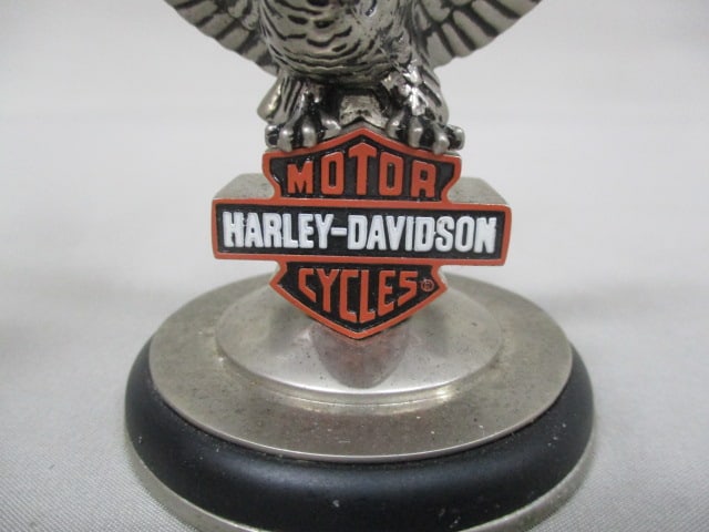 1998 Franklin Mint Harley Davidson Pewter Eagle Pocket Watch Stand 3.5" - 2