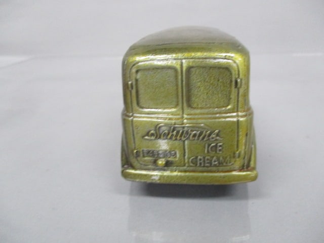 Vintage 1937 Schwans Ice Cream Cast Metal Truck Bank - 5