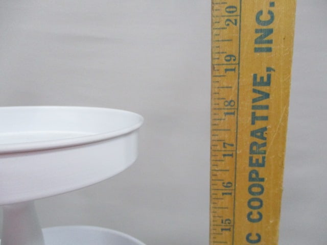 White Three Tiered Decorative Metal Tray 17.5" - 5
