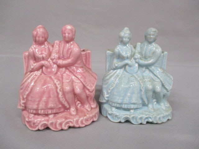 2 Cameron Pottery Courting Couple Planters 5.5" x 4.5": .