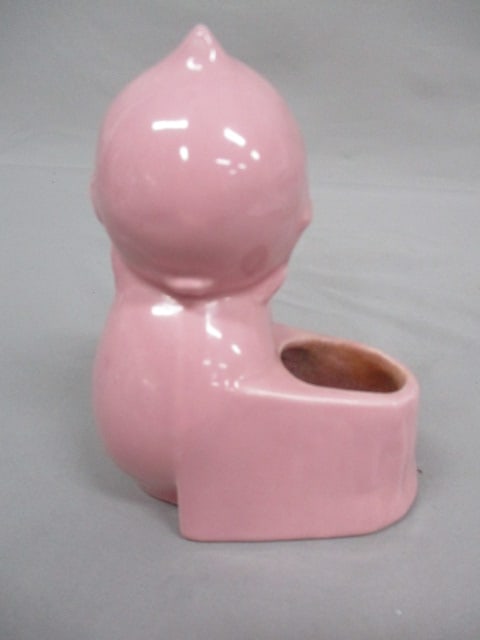 Pink Ceramic Kewpie Doll Planter 4" x 5.5" - 3