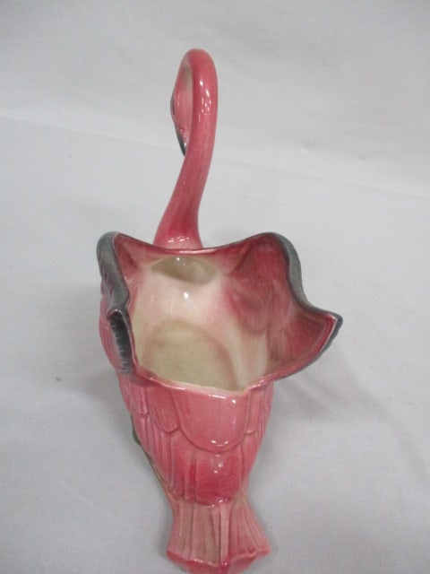 Vintage Ceramic Flamingo Planter 10" x 7" - 3