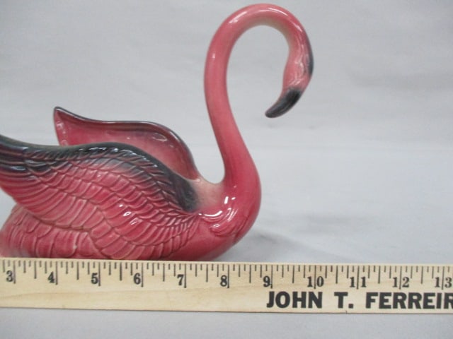 Vintage Ceramic Flamingo Planter 10" x 7" - 4