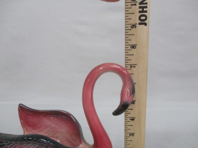 Vintage Ceramic Flamingo Planter 10" x 7" - 5