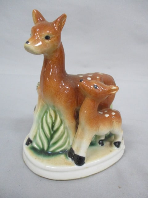Vintage #8043 Fawn & Deer Planter 4.5" x 5.5": .