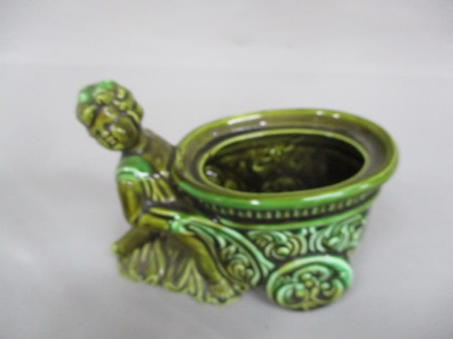 Vintage Boy Pushing Cart Candy Dish 7.5" x 5.5" - 2